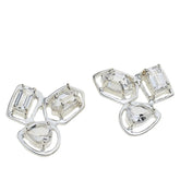Herkimer Mines Sterling Silver "Diamond" Quartz Multi-Cut Stone Stud Earrings